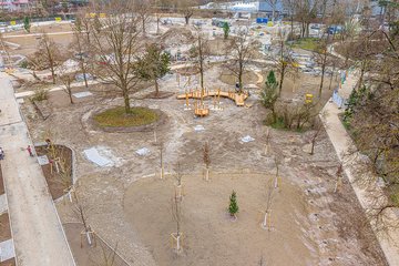 Baufortschritt Volksgarten April 2026