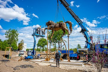 Volksgarten Neu Pferdeskulptur Mai 2026