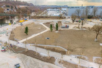 Baufortschritt Volksgarten April 2026